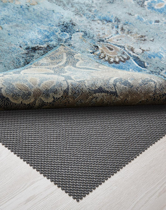 Veken Rug Gripper Pad - Non-Slip 2x4 Ft Area Rug Pad for Hardwood & Tile Floors - Thick Dark Grey Anti-Skid Mat