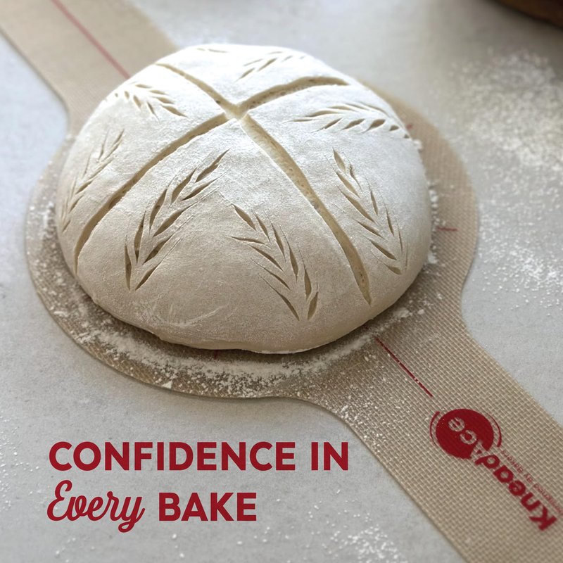 KneadAce Silicone Bread Sling Set Of 2 x Round with Long Handles, Nonstick＆Reusable Easy-Lift Baking Mat Easy Clean Dutch Oven Liners, Sourdough Baking Supplies, Ideal As Gift For Bakers
