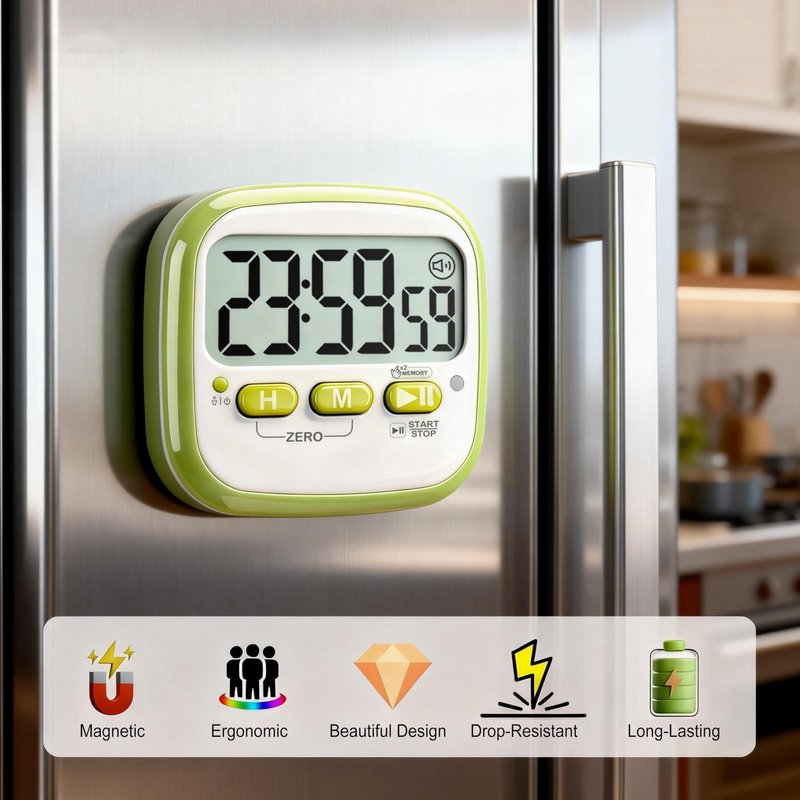 Antonki 2 Pack Classroom Timers for Kids Teachers, Magnetic Countdown Digital Kitchen Timer for Cooking, Study, Exercise, Games, Time Mangement - Loud/Silent Mode - Battery Included