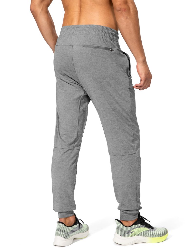 G Gradual Men's Sweatpants with Zipper Pockets Athletic Pants Traning Track Pants Joggers for Men Soccer, Running, Workout(Heathered Pitch Gray Light,XXL)