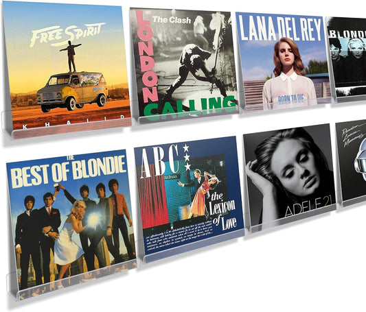 Upsimples Vinyl Record Wall Mount Shelves - 12" Clear Acrylic Album Display & Storage | Perfect for Kids' Bookshelf & Magazine Rack
