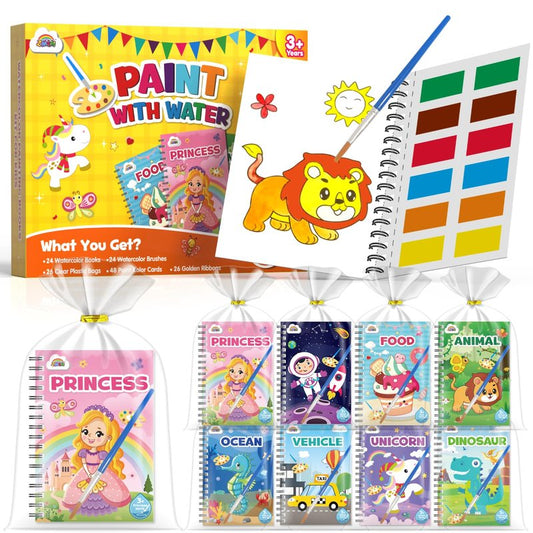 ZMLM 24 Water Coloring Books for Kids Party Favors - Bulk Mini Coloring Books for Kids Ages 4-8,Small Birthday Goodie Bag Stuffers School Teacher Return Gift Art Crafts Classroom Prizes (Classic)