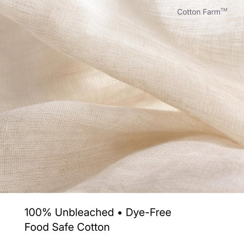 Cotton Farm Grade 100 XL Cheese Cloth for Straining & Cooking; 36x36 Inch; 100% Unbleached Cotton Cheesecloth; Reusable with Finished Edges, Butter Muslin