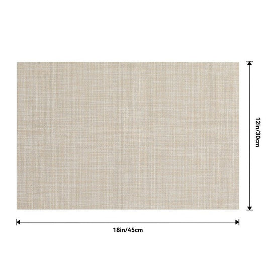 Leetaltree Beige Placemats Set of 4 - Heat Resistant Non-Slip Place mats for Dining Table, Washable Durable PVC Vinyl Woven Table Mats（Beige, 4）
