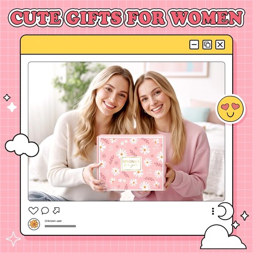Gift Baskets for Women Unique Birthday Gifts for Women Self Care Cheer Up Gifts Set Pick Me Up Gift Box for Woman Teen Girls Best Friend Sister Ladies Friendship Her - Inspirational Pink Present