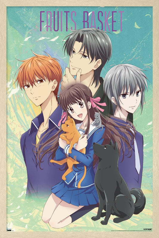 Fruits Basket - Art Work Wall Poster, 22.4L" x 14.7W", Blonde Framed Version