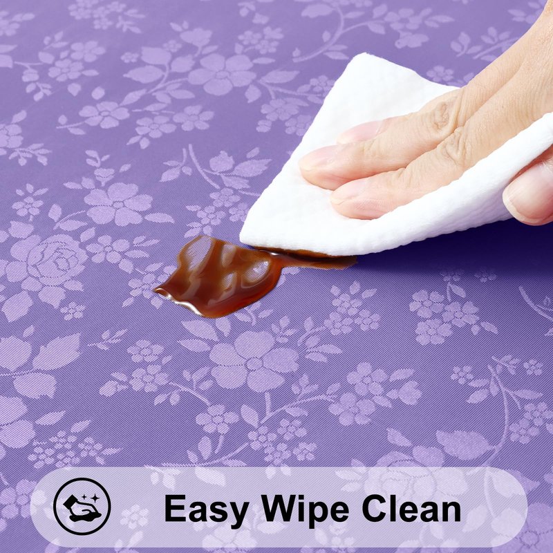 Smiry Square Table Cloth, Waterproof Heavy Duty Vinyl Tablecloths, Wipeable Washable Table Cover for Kitchen and Dining Room (Purple, 54" X 54")
