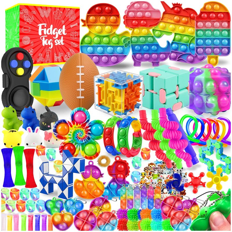 Fidget Toys, 160 Pack Party Favors for Kids 8-12 4-8, Sensory Toys Bulk Autism Autistic, Treasure Box Toys for Classroom, Stocking Stuffers, Goodie Bag Stuffers, Christmas Birthday Gifts Prizes