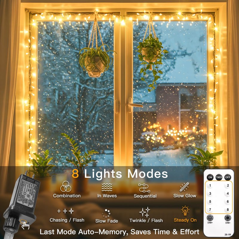 suddus Indoor String Lights with Remote, Warm White Christmas Lights Plug in with Timer, 33ft 100 LED Twinkle Fairy Lights for Bedroom Dorm Xmas Tree Wreath Wedding Garden Party Outdoor Decorations