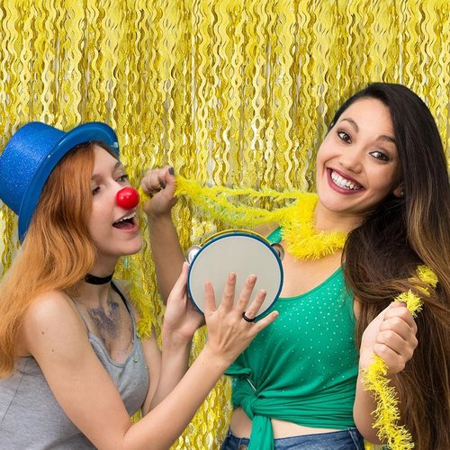 Gold Backdrop | Foil Curtain Decorations for Birthday, Bachelorette & Party Photo Booths - 6ft x 3ft
