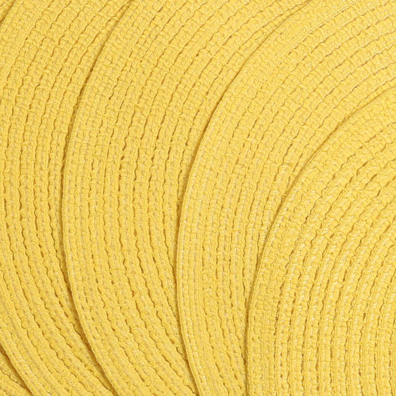 SHACOS Round Braided Placemats Set of 4 Washable Kitchen Table Place Mats Doilies Table Mats for Home Wedding Party Dining Table Decor (Yellow, 4)