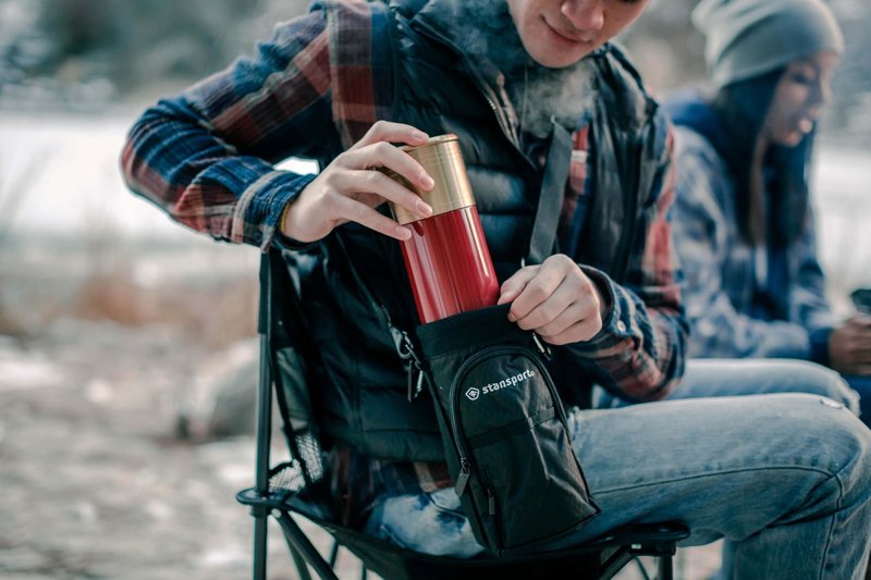 Stansport Insulated Bottle Carrier with Strap (1008-20) - Perfect for Tumblers and Water Bottles 32oz and 40 oz - Black