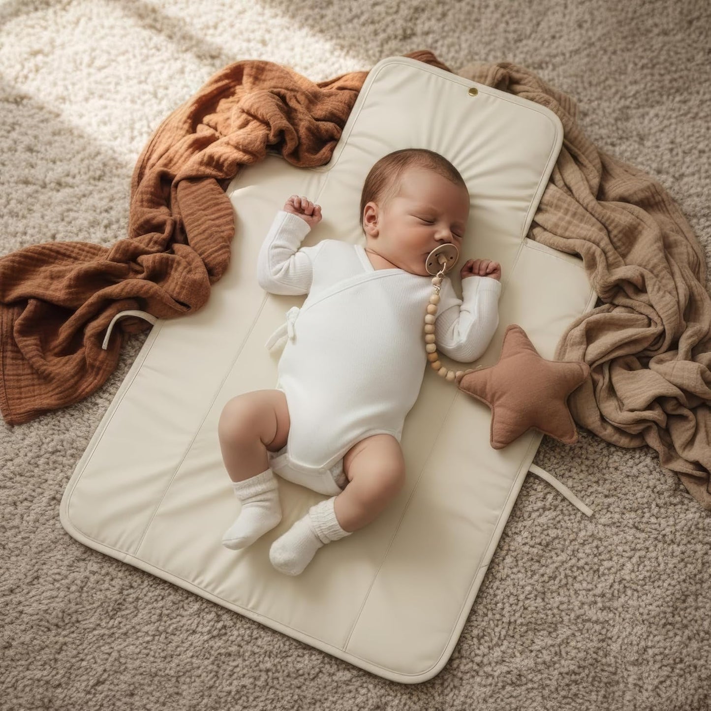 Skiennix Portable Diaper Changing Pad - Soft, Easy-to-Clean Mat for Babies | Lightweight & Foldable for Travel