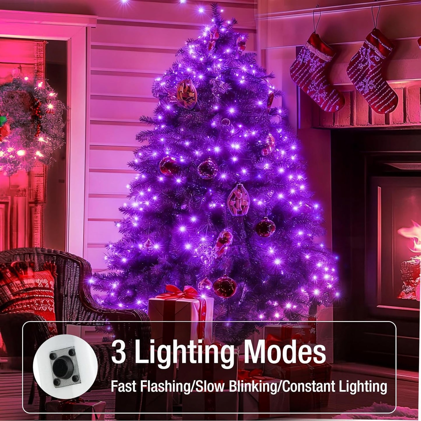 Skiennix 12 Pack Fairy Lights - 7ft Battery Operated 20 LED Twinkle Lights | Waterproof Purple for DIY Decor