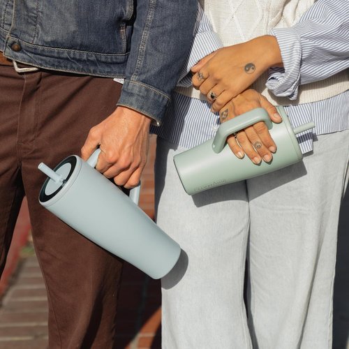 BrüMate Era 40 oz Tumbler with Handle and Straw | 100% Leakproof Insulated Water Bottle Tumbler with Lid and Flexible SoftSip Straw | Made of Stainless Steel | Cup Holder Friendly | 40oz (Glacier)