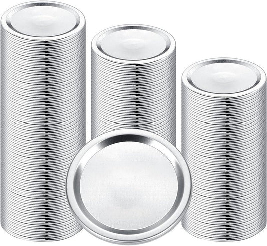 Canning Lids for Ball, Kerr Jars - Split-Type Metal Mason Jar Lids for Canning - Food Grade Material, 100% Fit & Airtight for Regular Mouth Jars (Wide Mouth (100 Pcs))