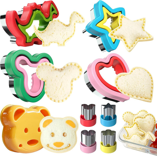 Skiennix Sandwich Cutter and Sealer - 5 PCS Kids Decruster for Fun Lunchbox & Bento Box Meals