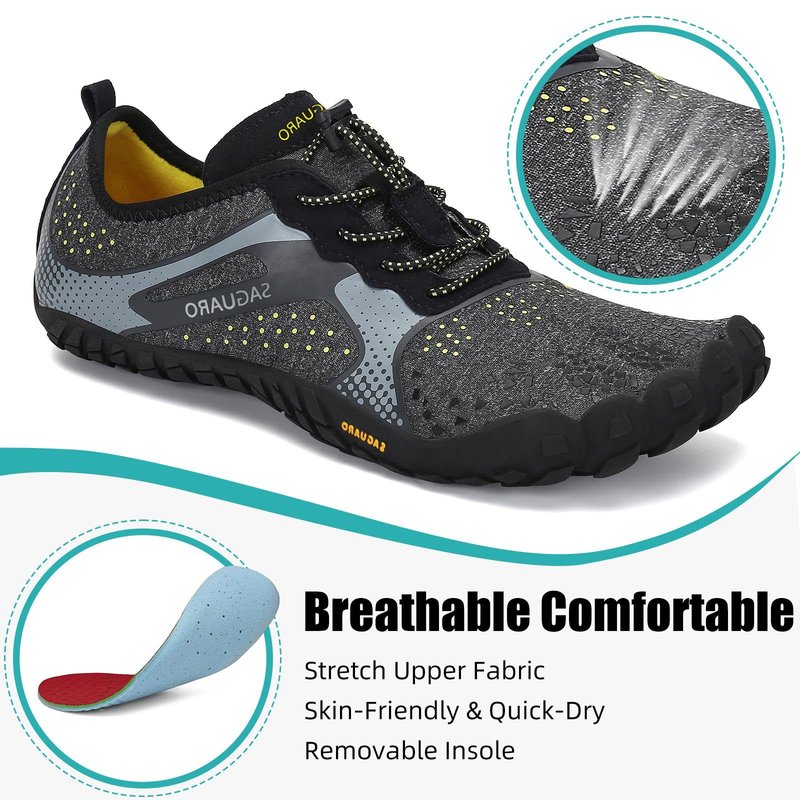 SAGUARO Barefoot Shoes Women Wide Toe Box Trail Running Shoe Womens for Walking Gym Training Sneakers Size 6.5 Women/4.5 Men