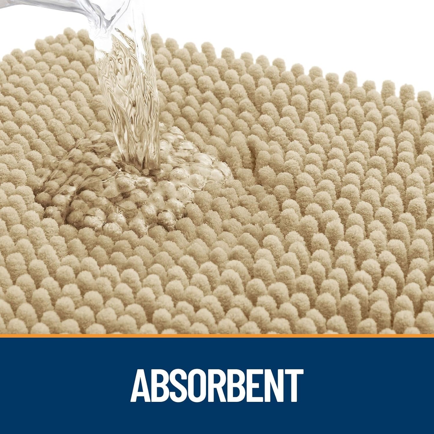 OLANLY Dog Door Mat - Absorbent Non-Slip Chenille Mat for Muddy Paws | 70x35, Quick Dry, Beige