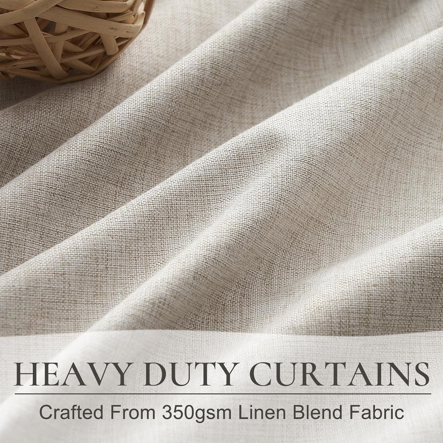 Skiennix 100% Blackout Curtains - 84 Inch Length, Thermal Insulated, Natural Ivory | 2 Panels Set for Bedroom & Living Room