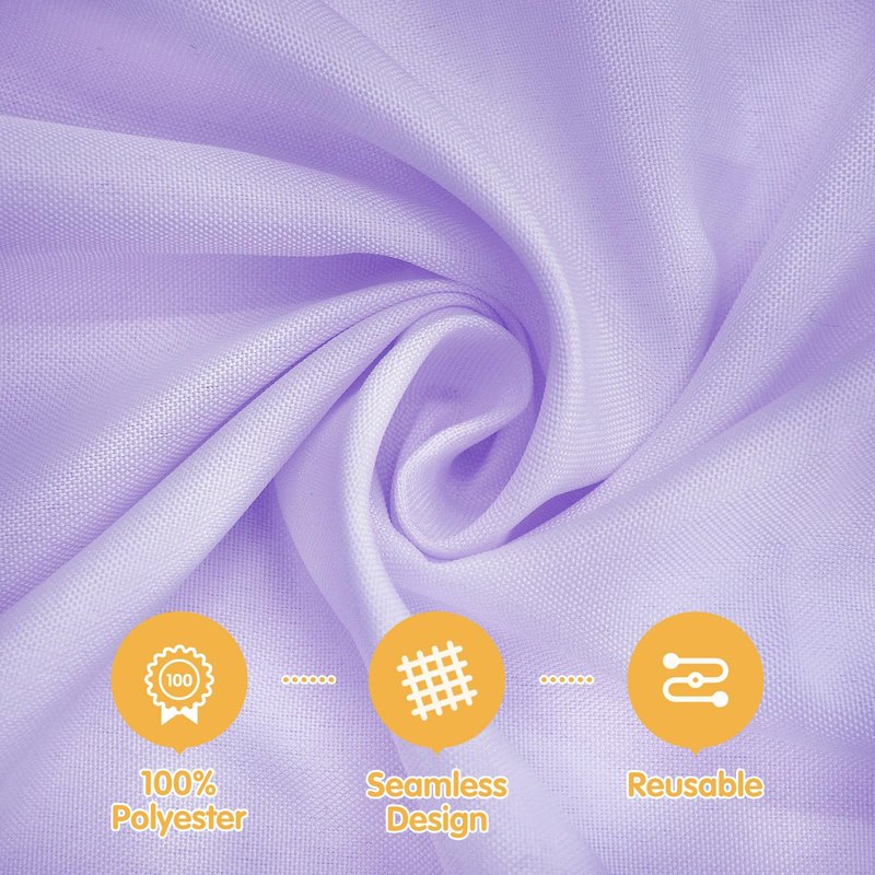 BRILLMAX 8 Pack Lavender Tablecloths 60 x 126 Inch for 8ft Rectangle Tables - 150 GSM Polyester Fabric, 15" Standard Drop, Water, Stain & Wrinkle Resistant Cloth Cover for Wedding Dining Buffet