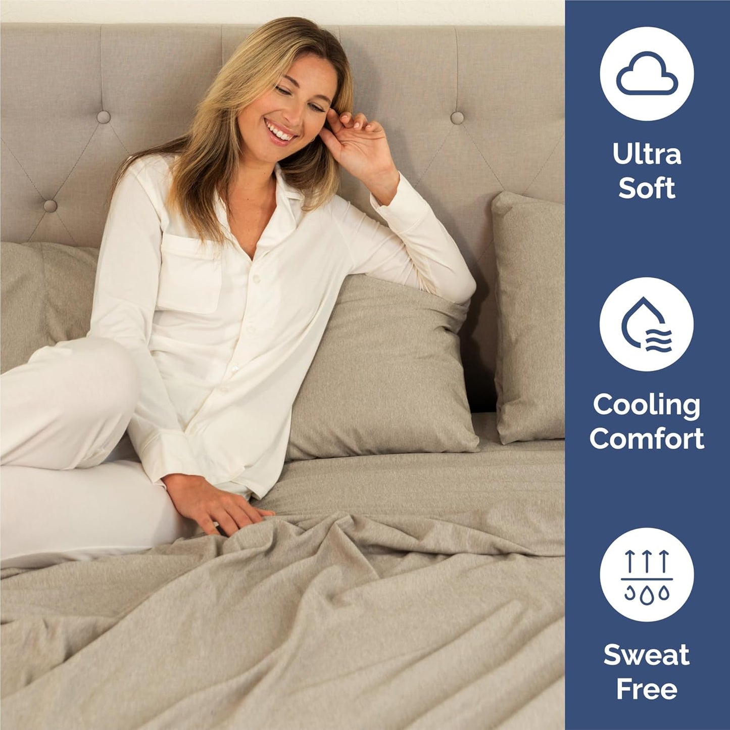 King Size 4 Piece Sheet Set - Comfy Cooling Bed Sheets for Ultimate Luxury | Soft, Wrinkle-Free Beige