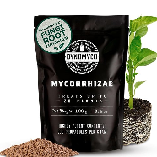 DYNOMYCO Mycorrhizal Fungi Inoculant - Boost Root Growth & Nutrient Uptake | 100g Granules, OMRI Listed