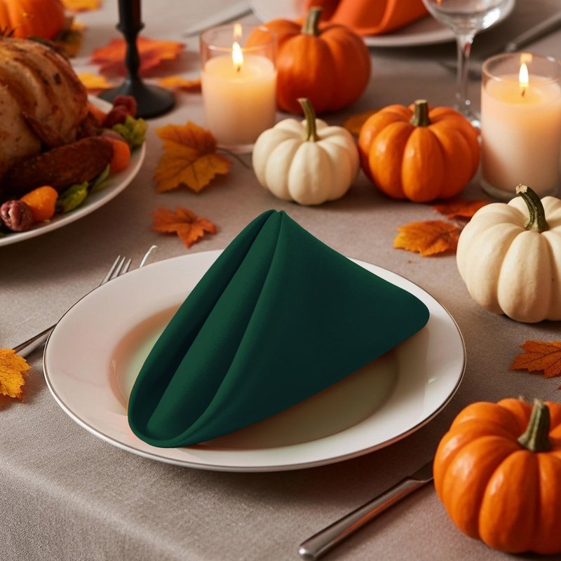 Utopia Home [24 Pack, Hunter Green] Cloth Napkins 17x17 Inches, 100% Polyester Hemmed Edges, Washable and Reusable Ideal for Parties, Weddings and Dinners
