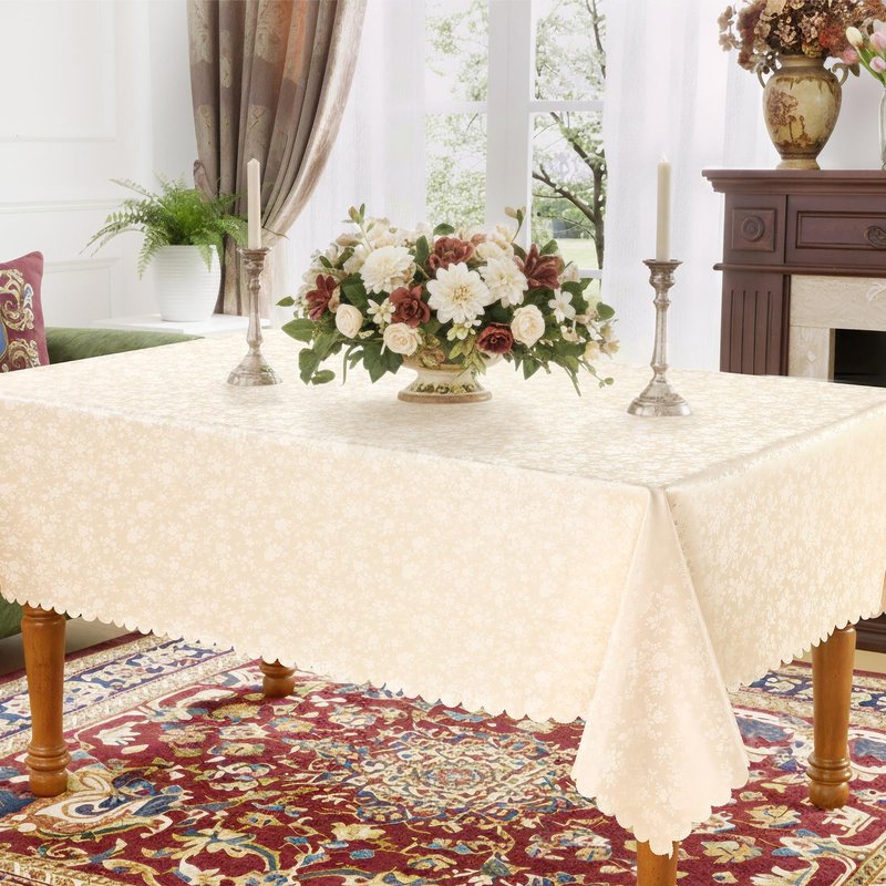 Smiry Rectangle Table Cloth, Waterproof Heavy Duty Vinyl Tablecloths, Wipeable Washable Table Cover for Kitchen and Dining Room (Red, 60" X 140")