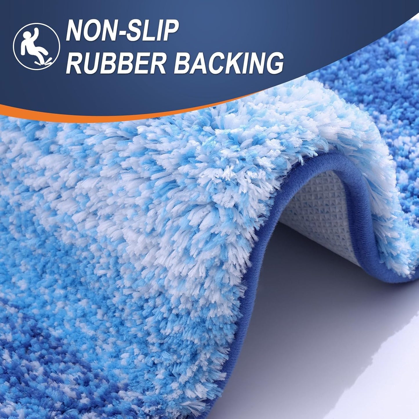 OLANLY Bathroom Rugs - Extra Soft Microfiber Mat 30x20 | Quick Dry & Washable, Light Royal Blue