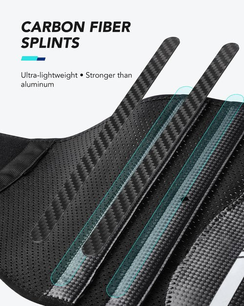 Fitomo Back Brace for Lower Back Pain Relief, Carbon Fiber Support, Ergonomice Curved, Ultra-thin Air Mesh, Lightweight and Adjustale Design, Size L