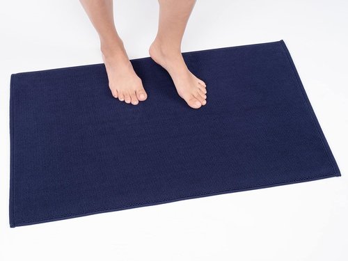 Cotton Paradise 100% Cotton Bath Mat - Soft, Absorbent, Quick-Dry | 20x34 Inch Navy Blue Rug