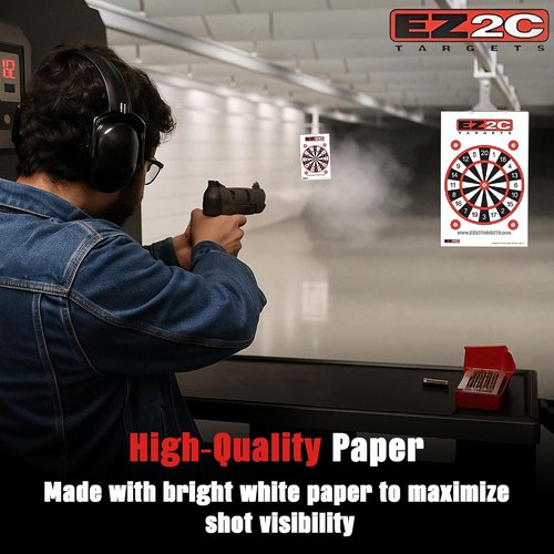 Dartboard Shooting Targets - EZ2C Games Sink The Boats & Tic-Tac-Toe - 11"x17" USA Made Fun Gun Range Paper Targets