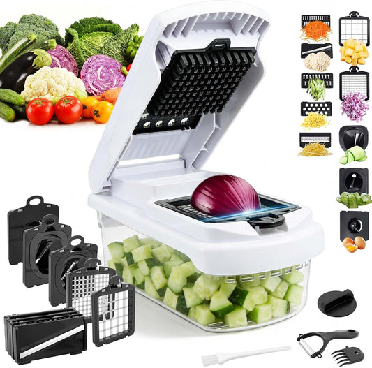 Skiennix 18-in-1 Vegetable Chopper - Versatile Mandoline Slicer with Container & Multiple Functions