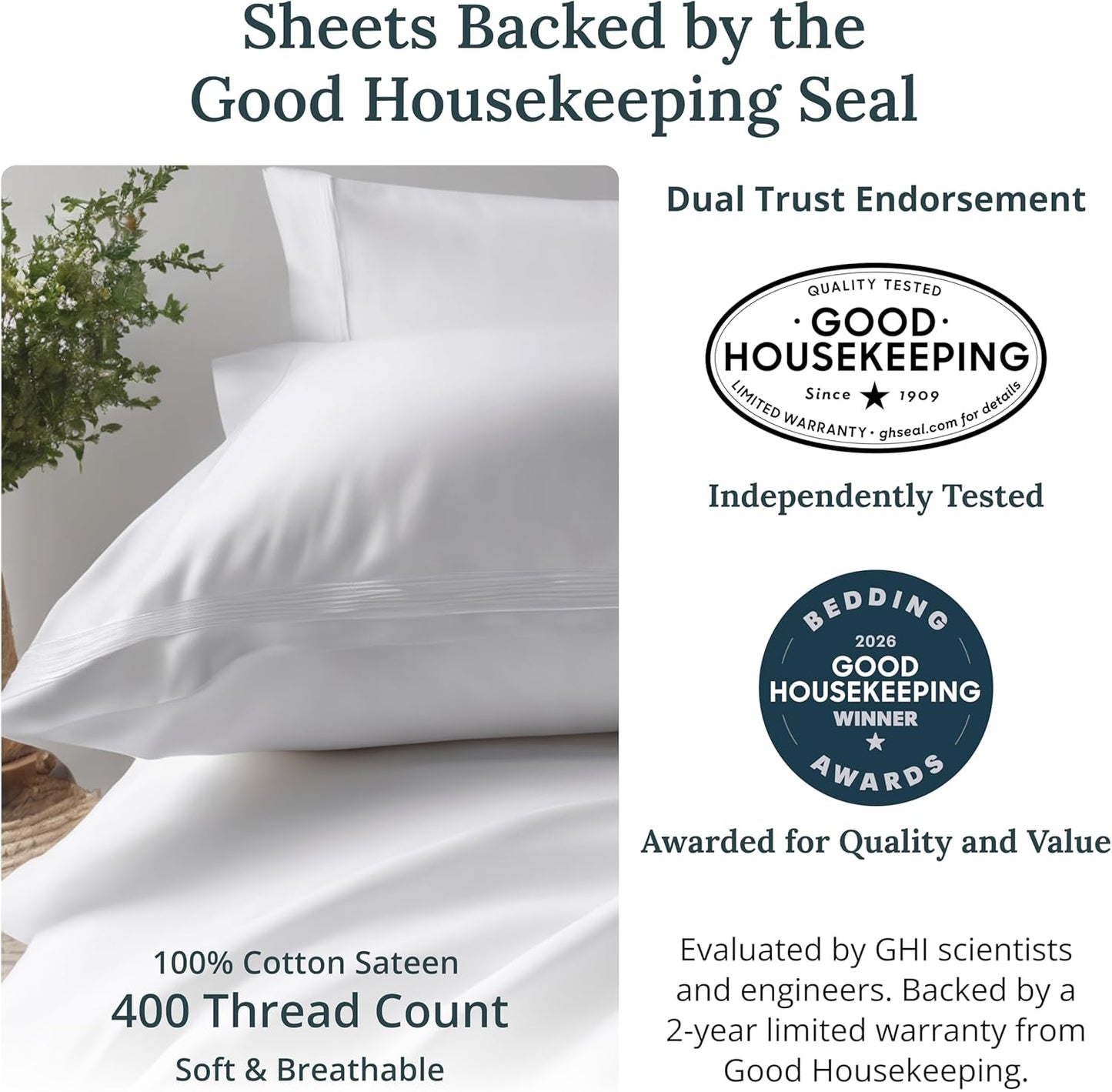 California Design Den King Size Soft 100% Cotton Sheets Set - 400 Thread Count, Silky Sateen, Deep Pockets, Hunter Green