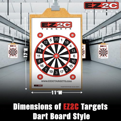 Dartboard Shooting Targets - EZ2C Games Sink The Boats & Tic-Tac-Toe - 11"x17" USA Made Fun Gun Range Paper Targets