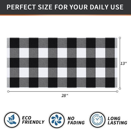 Homaxy 100% Cotton Waffle Weave Check Plaid Kitchen Towels, 13 x 28 Inches, Super Soft and Absorbent Dish Towels for Drying Dishes, 4-Pack, White & Black