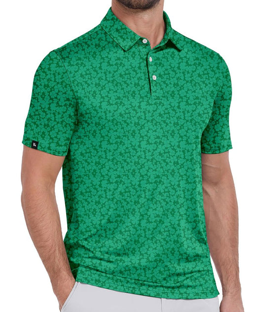 ZITY Mens Print Polo Shirts Short Sleeve Moisture Wicking Shirts for Men Golf Tennis Daily Casual Collared T-Shirt St Patricks Day Large