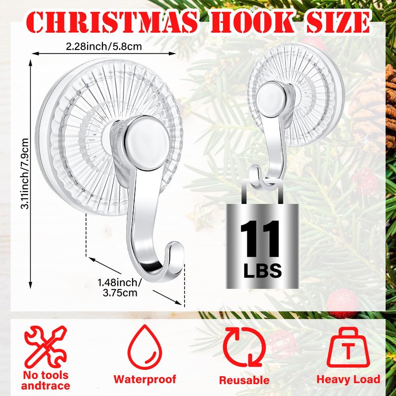 AceOrbit 4 Pack Suction Cup Wreath Hangers for Glass Front Door Heavy Duty Vacuum Suction Cup Hooks Removable Clear Wreath Holder for Window Kitchen Bathroom Shower Valentine's Decorations