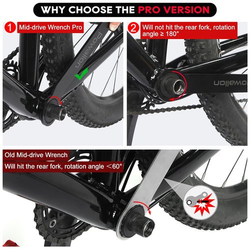 Bike Mid Drive Installation Wrench, Enhanced Removal Tool for BAFANG BBS01 BBS02 BBSHD|TONGSHENG TSDZ8 TSDZ2B Mid Motor, 1.77" Offset to Install/uninstall in One Go