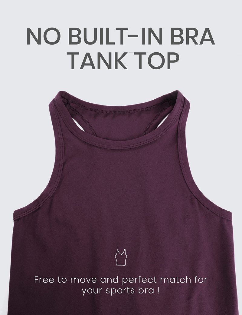 CRZ YOGA Butterluxe High Neck Tank Tops for Women - Yoga Workout Athletic Gym Camisole Racerback Sleeveless Shirts Cascadia Green Small