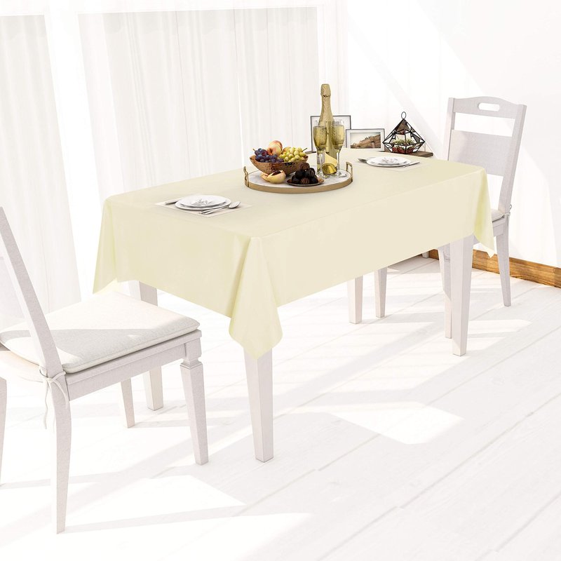 sancua Checkered Vinyl Rectangle Tablecloth, 60 x 84 Inch, 100% Waterproof Oil Proof Spill Proof PVC Table Cloth, Wipe Clean Table Cover for Dining Tables, Buffet Parties, Silver Grey and White