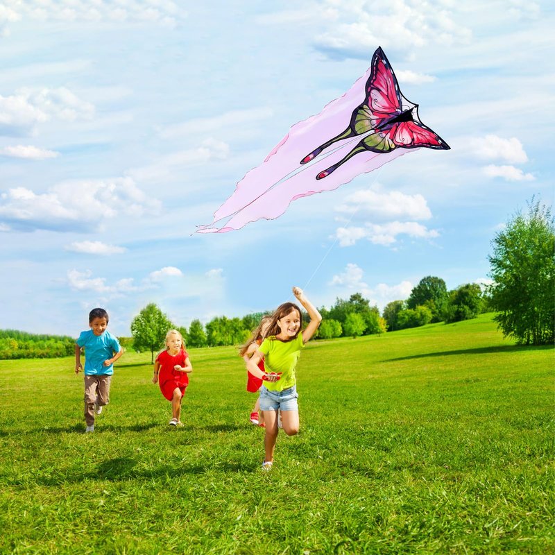 SGftre Red Tulle Butterfly Kite for Kids & Adults ，Easy to Fly Outdoor Fun Sports Beach Kids Children Outdoor Toys Kites (Tulle Butterfly-red)