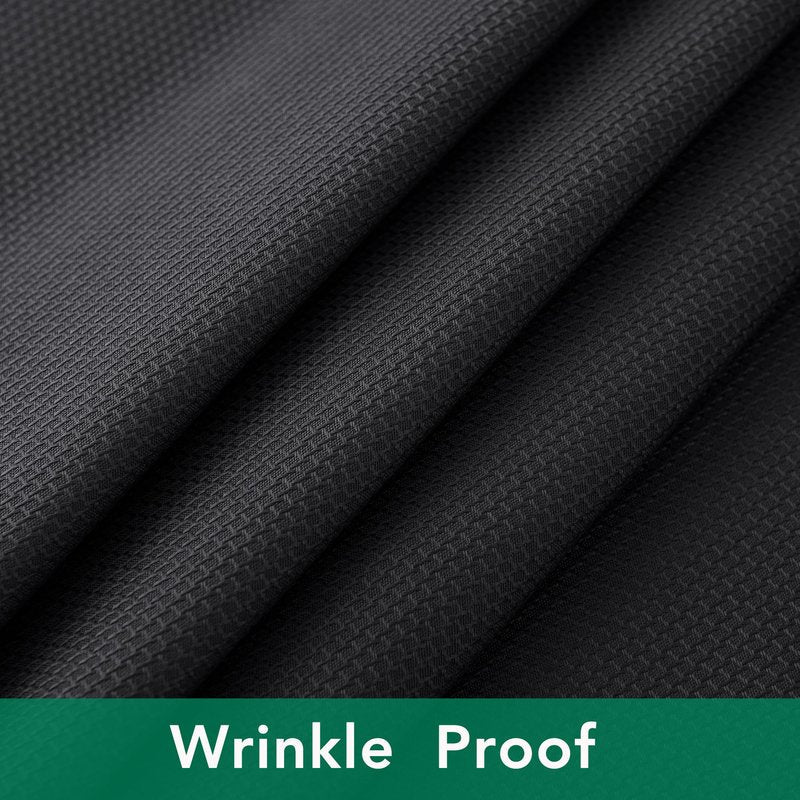Biscaynebay Textured Fabric Tablecloths 52x70 Rectangular, Black Water Resistant Spill Proof Tablecloths for Dining, Kitchen, Wedding and Parties, Machine Washable
