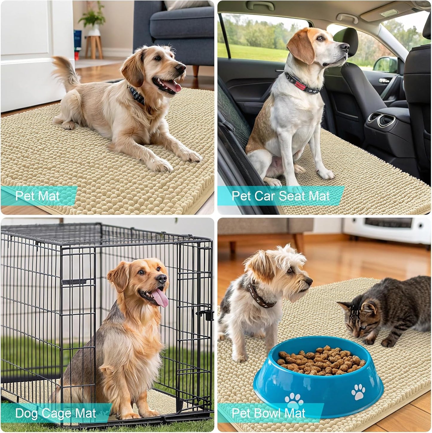 OLANLY Dog Door Mat - Absorbent Non-Slip Chenille Mat for Muddy Paws | 59x20 Inches, Quick Dry Indoor Entryway Carpet