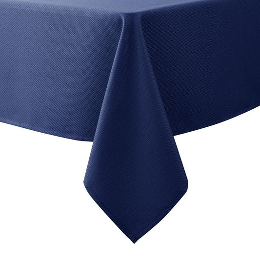 Biscaynebay Textured Fabric Tablecloths 60x84 Inches Rectangular, Navy Water Resistant Tablecloths for Dining, Kitchen, Wedding and Parties etc. Machine Washable