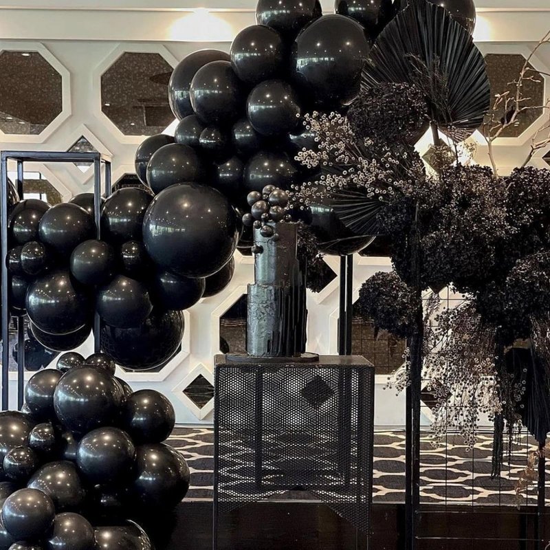 PartyWoo Black Balloons 145 pcs Different Sizes of 18 12 10 5 Inch Black Balloons Arch Kit Garland for Baby Shower Birthday Graduation Casino Gaming Anniversary Race Car Party Decorations Black-Y18
