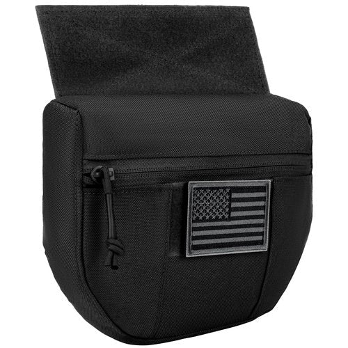 bvya Tactical Drop Pouch for Chest Rig, Sub Abdominal Tactical Carrying Kit Bag Utility Tool Dangler Organizer Dump Pouch for JPC CPC AVS Vest Hook and Loop Add-on Pouch, US Patch Included