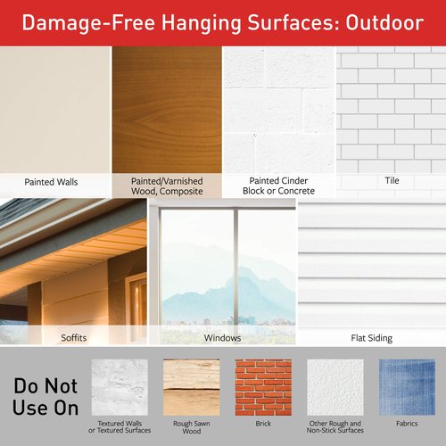 Command Outdoor Small Refill Replacement Strips, 16 Strips, Re-Hang Outdoor Window Hooks