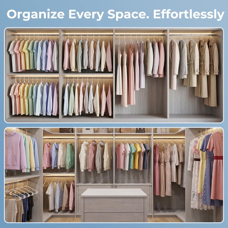 HOUSE DAY White Plastic Hangers 50 Pack, Plastic Clothes Hangers with Built-in Hooks, Durable and Strong Plastic Coat Hangers for Closet, Space Saving Clothing Hanger for Shirts, Coats, Skirt, Dress